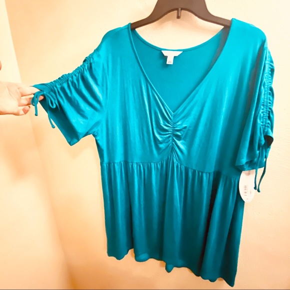 5/$15 💥 Boutique Tunic Top Blouse Rayon Spandex Stretch Comfort Spring Summer - Picture 3 of 10